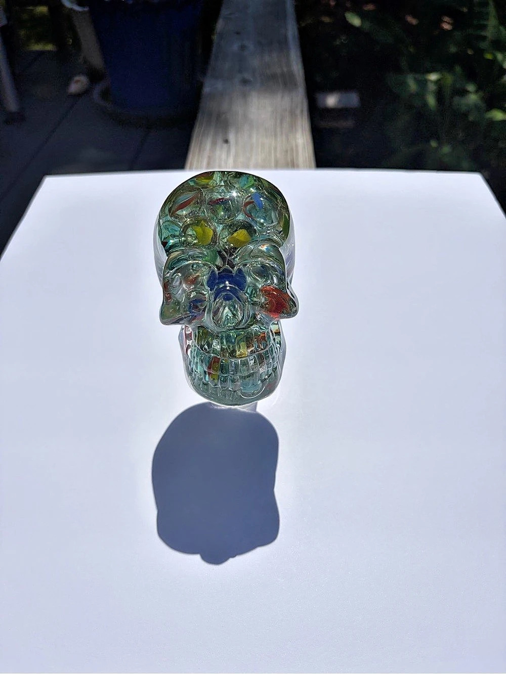 OOAK Handmade Marble & Resin Skull Sculpture | Unique Art Decor